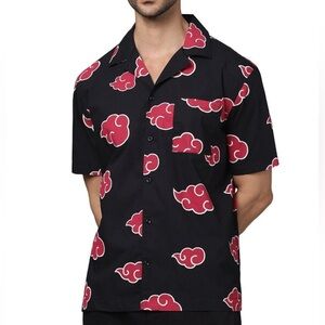 Naruto  Shippuden Akatsiku  Anime Black  w/Red Clouds  Cotton Shirt  large